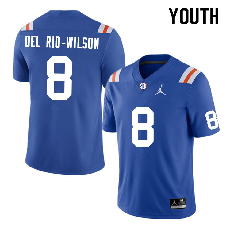 Youth #8 Carlos Del Rio-Wilson Florida Gators College Football Jerseys Sale-Throwback